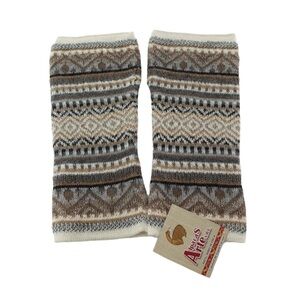 NWT Alpacas Arte 100% Baby Alpaca Fingerless Gloves Neutral Boho Made in Peru